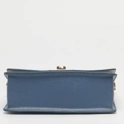 Pre Owned Furla Light Blue Leather 1927 Flap Shoulder Bag