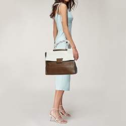 Pre Owned Furla Tricolor Leather Artesia Creta Top Handle Bag