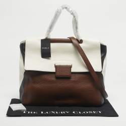 Pre Owned Furla Tricolor Leather Artesia Creta Top Handle Bag