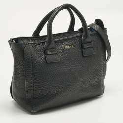 Pre Owned Furla Black Leather Capriccio Tote