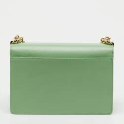 Pre Owned Furla Light Green Leather Small 1927 Crossbody Bag
