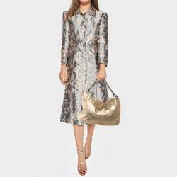 Pre Owned Furla Gold Leather Rope Chain Handle Hobo