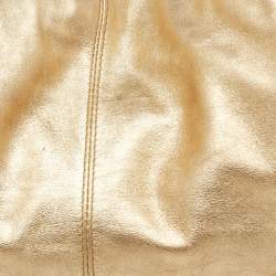 Pre Owned Furla Gold Leather Rope Chain Handle Hobo