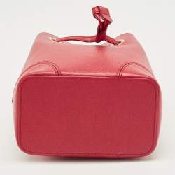Pre Owned Furla Pink Leather Mini Stacy Drawstring Bucket Bag