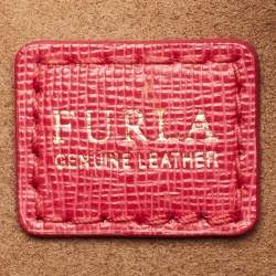 Pre Owned Furla Pink Leather Mini Stacy Drawstring Bucket Bag
