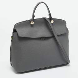 Pre Owned Furla Grey Leather Medium My Piper Top Handle Bag