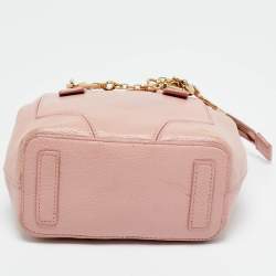 Pre Owned Furla Pink Leather Perla Crossbody Bag