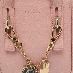 Pre Owned Furla Pink Leather Perla Crossbody Bag