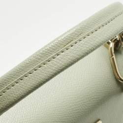 Pre Owned Furla Light Green Leather Mini 1927 Top Handle Bag