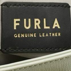Pre Owned Furla Light Green Leather Mini 1927 Top Handle Bag