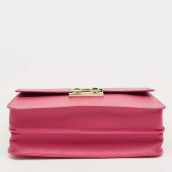 Pre Owned Furla Fuchsia Leather Bella Top Handle Bag