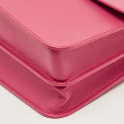 Pre Owned Furla Fuchsia Leather Bella Top Handle Bag