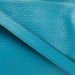 Pre Owned Furla Turquiose Leather Small Nuvola Crossbody Bag