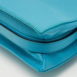 Pre Owned Furla Turquiose Leather Small Nuvola Crossbody Bag