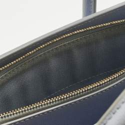 Pre Owned Furla Light Blue Leather Small Pin Tote