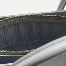 Pre Owned Furla Light Blue Leather Small Pin Tote