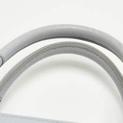 Pre Owned Furla Light Blue Leather Small Pin Tote