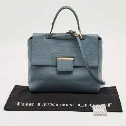 Pre Owned Furla Blue Leather Artesia Creta Top Handle Bag
