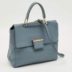 Pre Owned Furla Blue Leather Artesia Creta Top Handle Bag