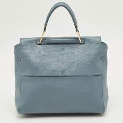 Pre Owned Furla Blue Leather Artesia Creta Top Handle Bag