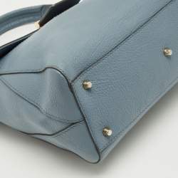 Pre Owned Furla Blue Leather Artesia Creta Top Handle Bag