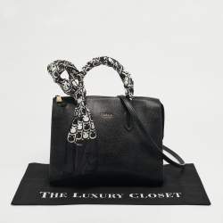 Pre Owned حقيبة يد توتس فورلا سحاب جلد أسود