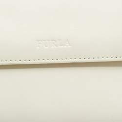 Pre Owned محفظة ثلاثية الطي فورلا جلد أبيض عاجي