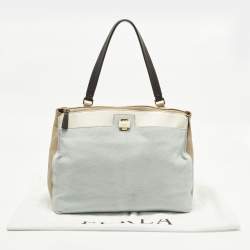 مملوكة مسبقًا Furla Piper Cartella Tricolor Calfhair and Leather Top Handle Bag