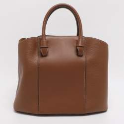 Pre Owned Furla Miastell Brown Leather Tote