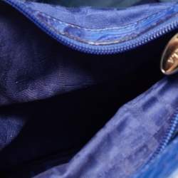 مملوكة مسبقًا Furla Divide It Purple Croc Embossed Leather Tote