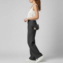 Pre Owned Furla Metropolis Mini Black Leather Crossbody Bag