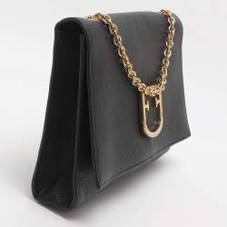 Pre Owned Furla Viva Black Leather Shoulder Bag