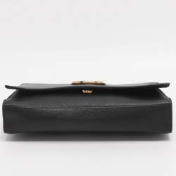 Pre Owned Furla Viva Black Leather Shoulder Bag