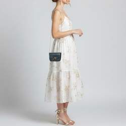 Pre Owned Furla Metropolis Teal Green Leather Mini Chain Crossbody Bag