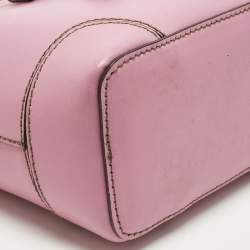 Pre Owned Furla Stacy Drawstring Mini Pink Leather Bucket Bag