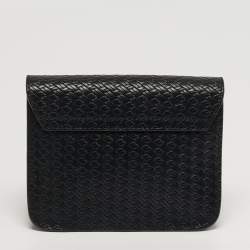 Pre Owned حقيبة كروسبودي فورلا ميتروبوليس صغيرة مضغوطة من الجلد الأسود المنسوج