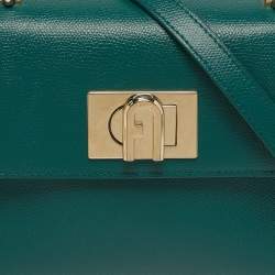 مملوكة مسبقًا Furla 1927 Mini Green Leather Top Handle Bag