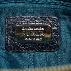 مملوكة مسبقًا حقيبة كلتش فورلا جلد أسود بنقشة التمساح بسحاب