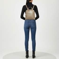 Pre Owned حقيبة ظهر فورلا بيبير جلد رمادي