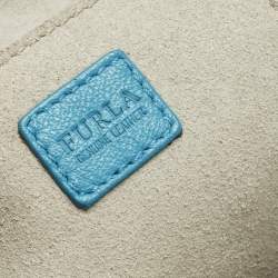 مملوكة مسبقًا Furla Stacy Mini Blue Leather Drawstring Bucket Bag