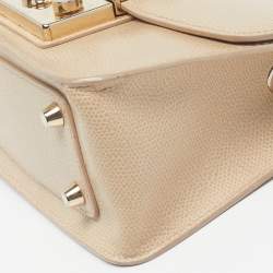 Pre Owned Furla Metropolis Mini Beige Leather Crossbody Bag
