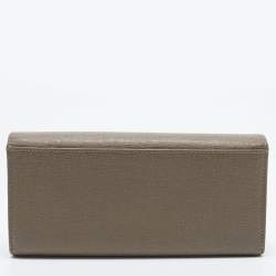 Pre Owned Furla Dark Beige Leather Continental Wallet