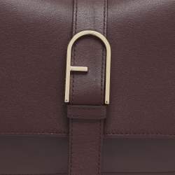 Pre Owned حقيبة كروس فورلا فلو جلد برغندي