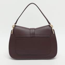 Pre Owned حقيبة كروس فورلا فلو جلد برغندي