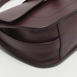 Pre Owned حقيبة كروس فورلا فلو جلد برغندي