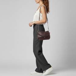 Pre Owned حقيبة كروس فورلا فلو جلد برغندي