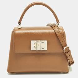 مملوكة مسبقًا Furla 1927 Mini Brown Leather Top Handle Bag
