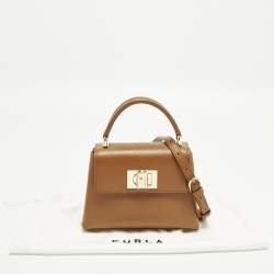 مملوكة مسبقًا Furla 1927 Mini Brown Leather Top Handle Bag