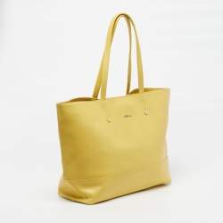 Pre Owned Furla Mellisa Yellow Leather Shopper Tote