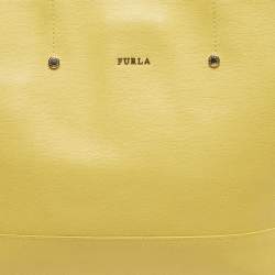 Pre Owned Furla Mellisa Yellow Leather Shopper Tote